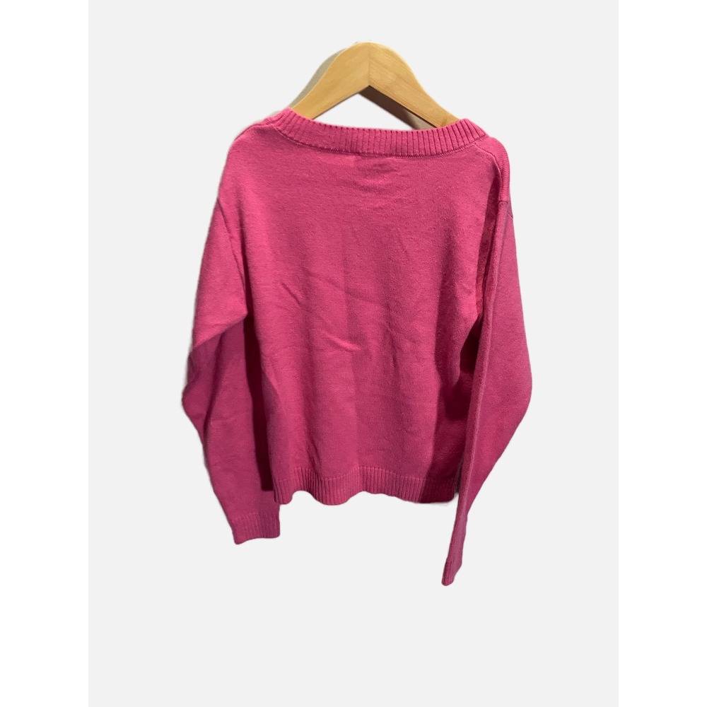 Zunie Girl Love Sweater Kids Medium 7/8 Pink Graphic Heart Knit Pullover Cozy - Picture 3 of 4